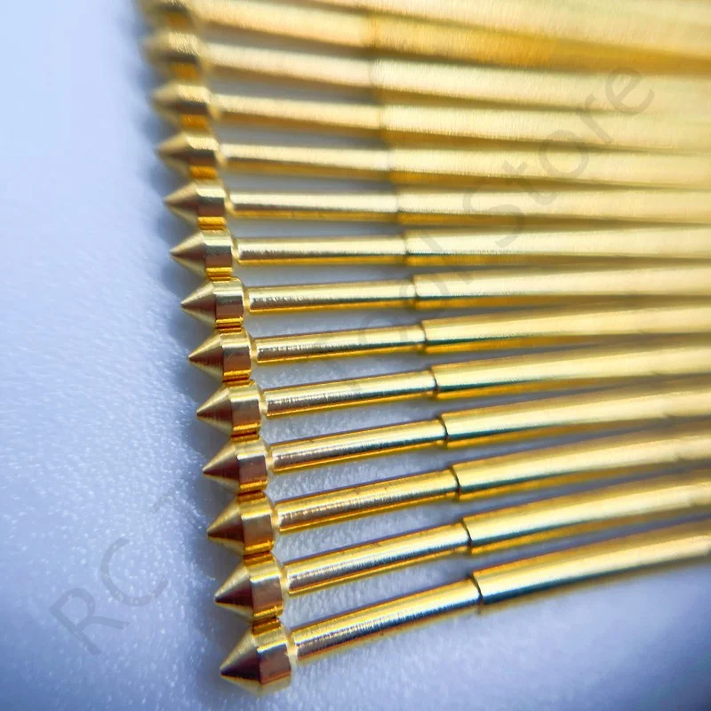 Spring Test Probe Pin, Test Tool, Gold Tip, Diâmetro 2.0mm, 33,35mm, 1,36mm, Pogo Pin, PA100-E4, 100pcs