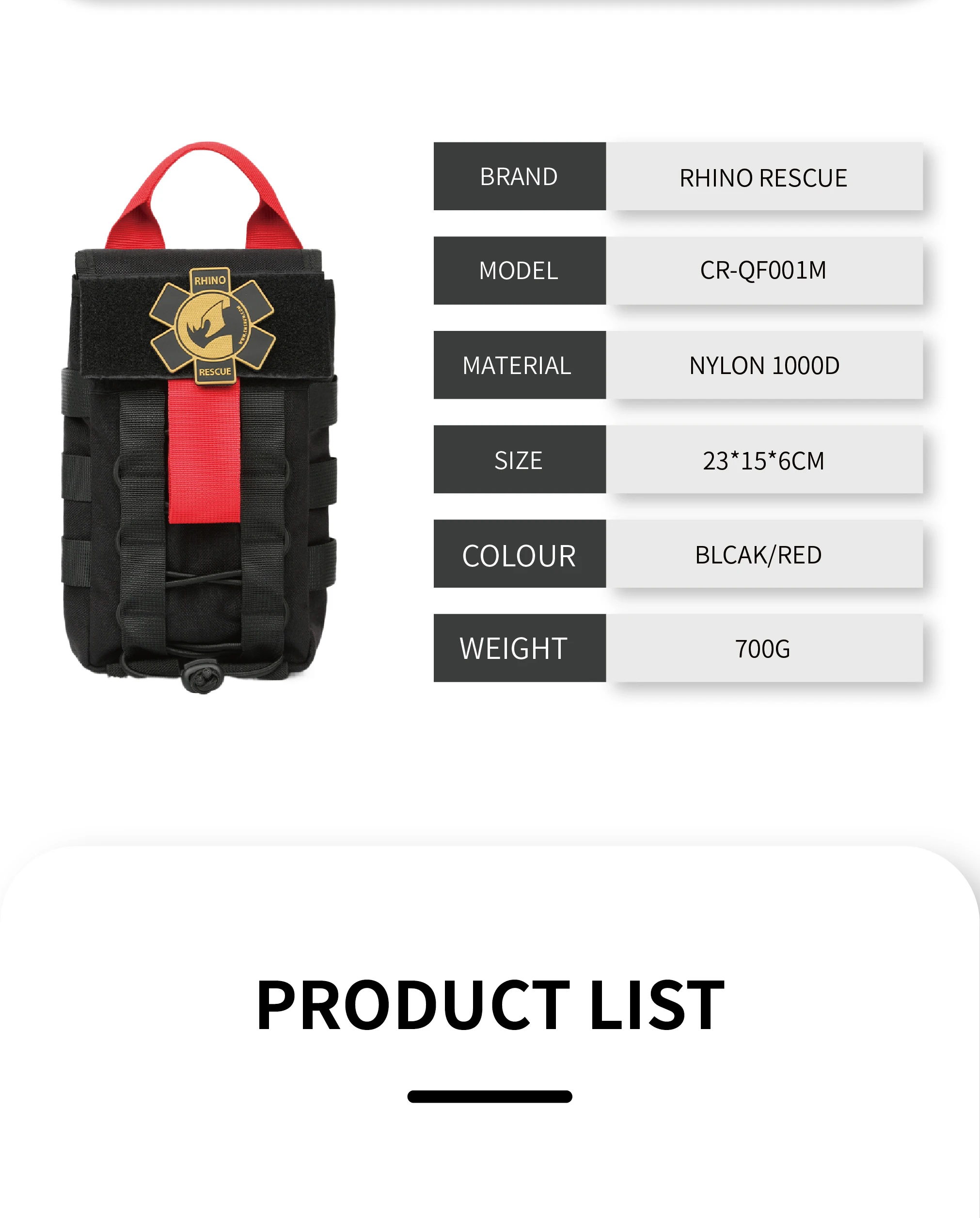 Rhino IFAK Medical Pouch First Aid Kit Survival outdoor emergency kit for Camping Medical Kit 11 S598b1dbde565460f861362df2c61b2922