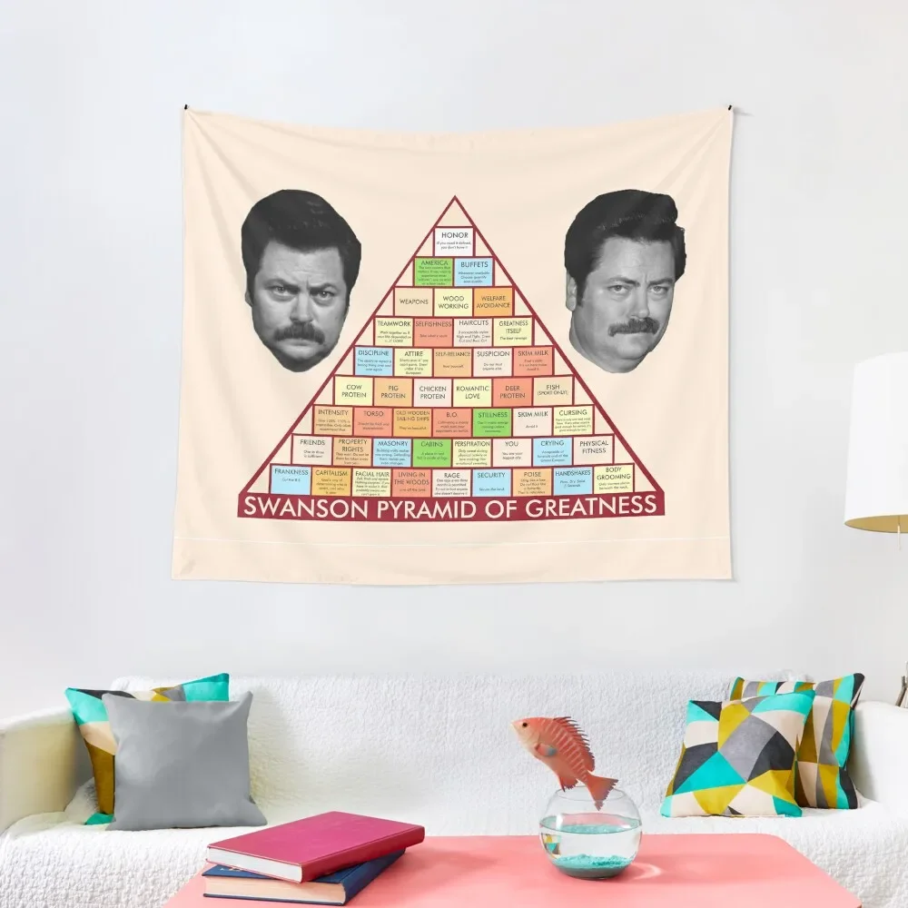 

Ron Swanson Pyramid of Greatness Tapestry Home Decor Accessories Aesthetic Room Decoration Tapestry