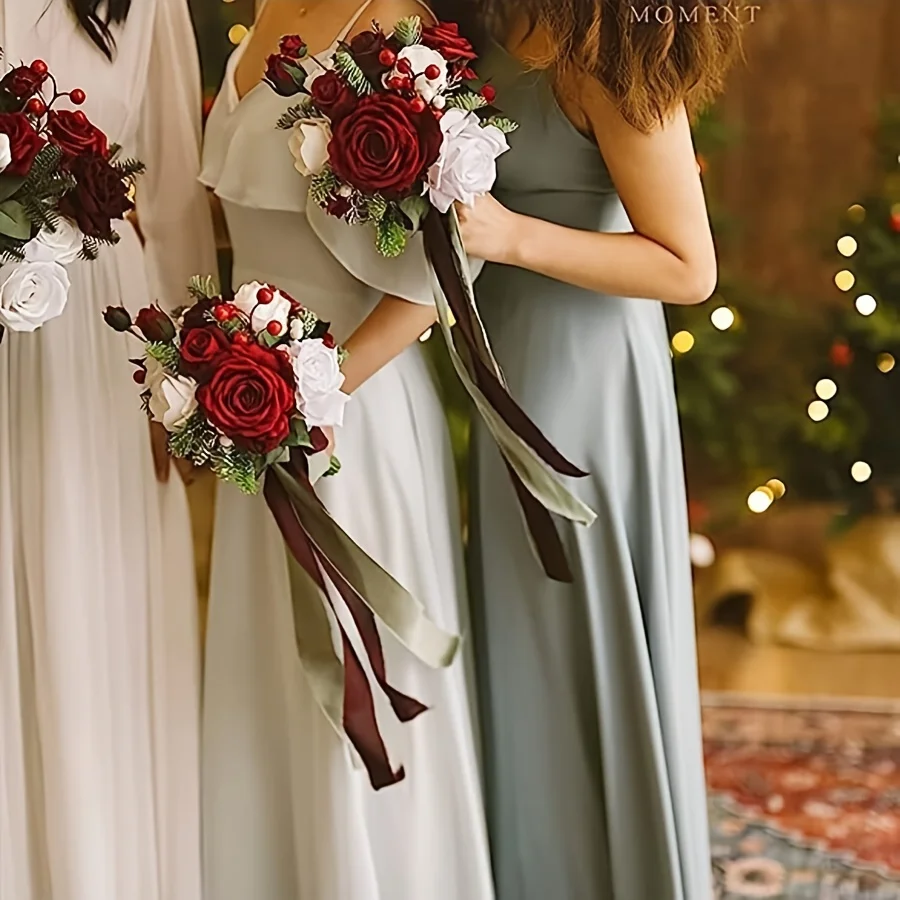 25PCS Artificial Stem Roses for DIY 4