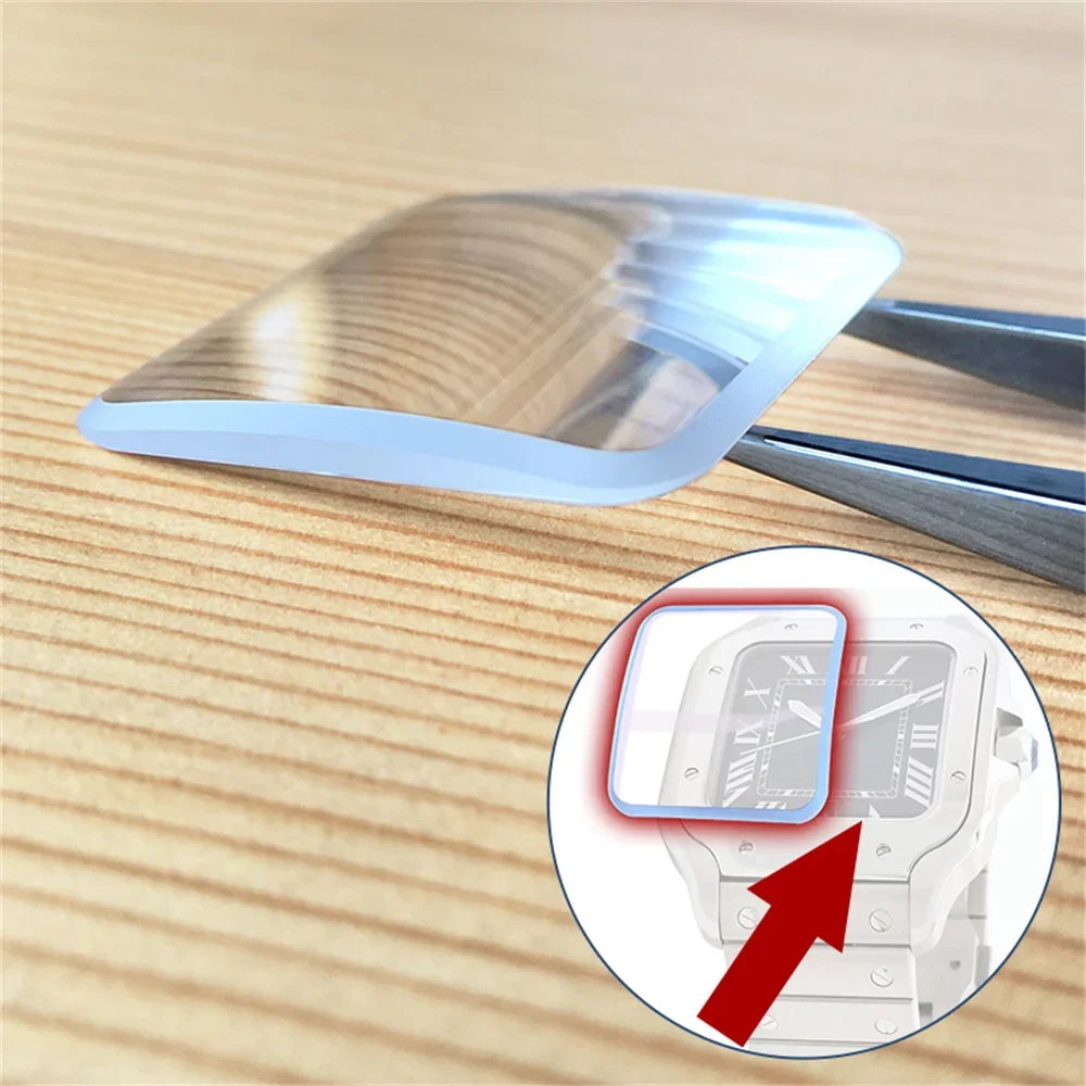 Orologio A Cupola Vetro Zaffiro Adatto Per Orologio Cartier New Santos 4072 4075