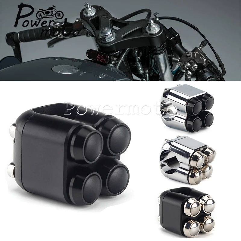 

Motorcycle Push Button Handlebar Switch Control Fits Bar 22mm 25mm Fog Lamp Turn Lights Horn Manual Self Return For Cafe Racer