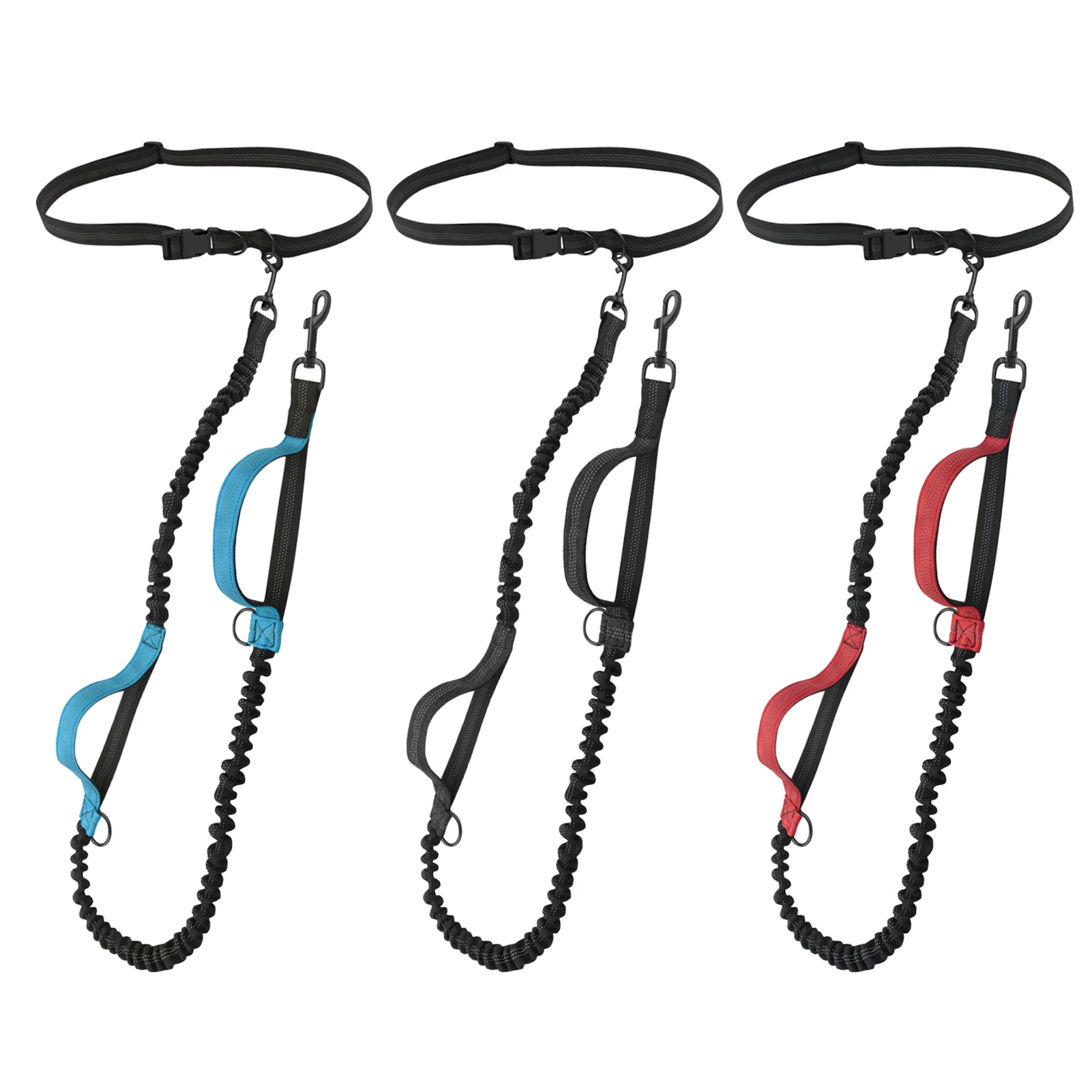 Dog Leash Dual Handle Bungee Waist Leash Bungee Pet Leash For Large
