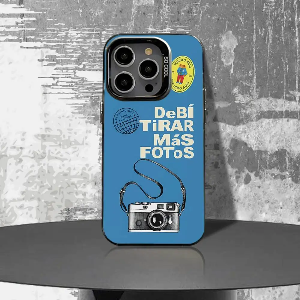 Sleek Black Matte Shockproof Phone Case with Bad Bunny Design