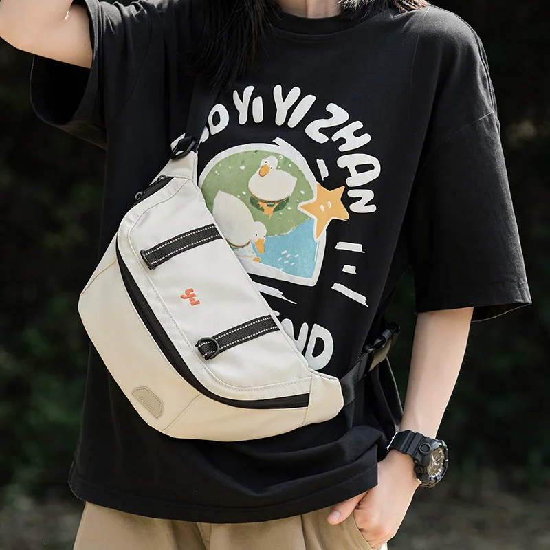 

Мужская нагрудная Сумка премиум-класса, водонепроницаемая Светоотражающая сумка из ПВХ для IPad 9,7 дюйма, многослойная легкая дорожная уличная сумка через плечо с застежкой-молнией