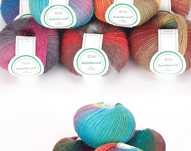 Clisil 500g Rainbow Soft 100% Wool Yarn Gradient Multi