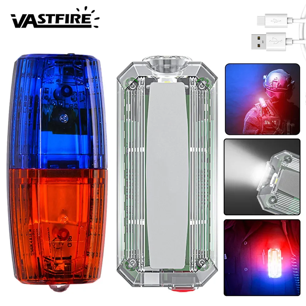 Красная/синяя лампа-Стробоскоп с зажимом