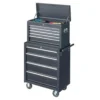US Rolling Tool Chest Tool Box with Handle / Drawers Lockable Tool Cabinet Black 2