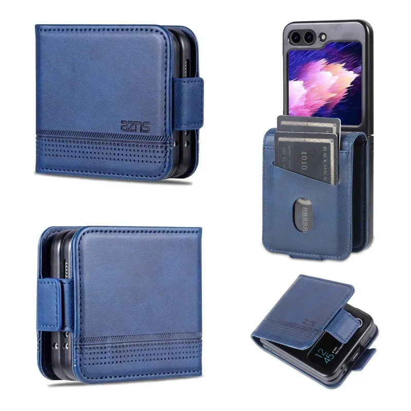 Leather Wallet Phone Case with Card Holder & Kickstand - Shockproof Back Cover