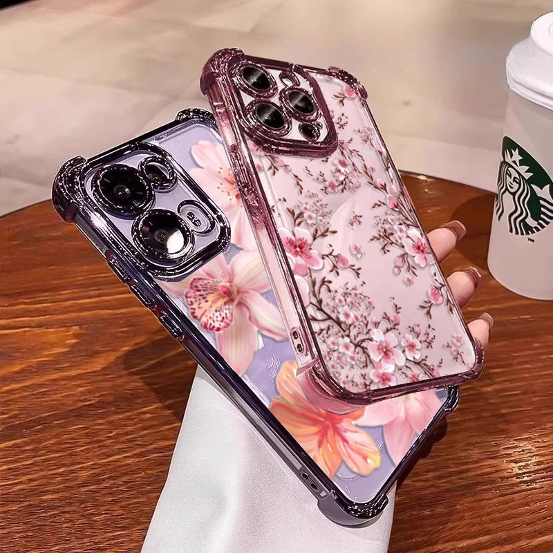 Plating Daisy Flowers Soft Transparent Phone Case Cover
