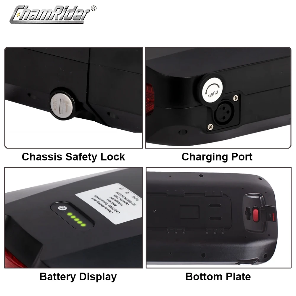 ChamRider Ebike Battery Rear Rack Case RB-3 52V 48V 36V