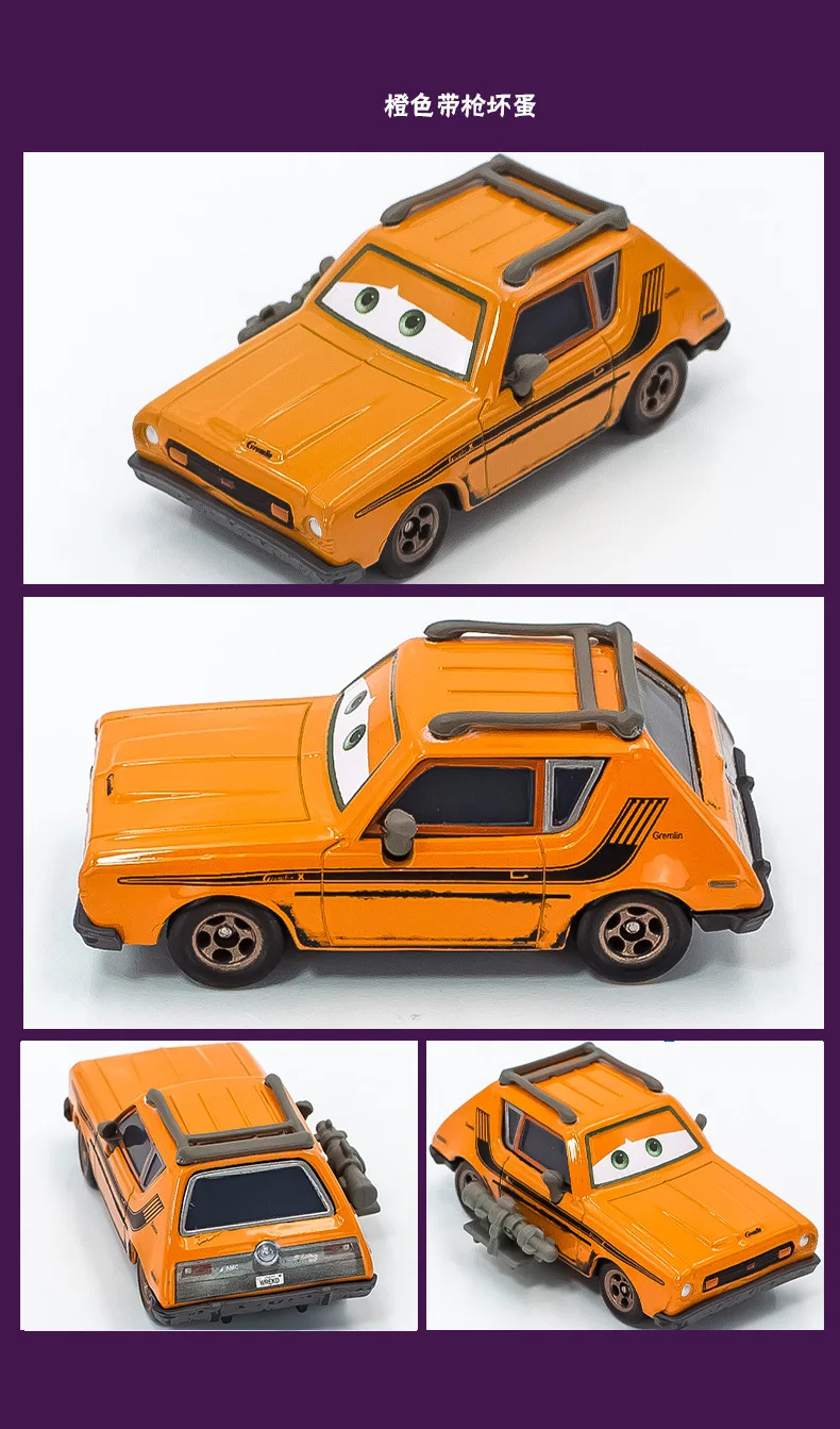 Disney Pixar Cars 2 3 Toy Lightning McQueen Mater Sheriff Fritter Alloy Metal Model Car 1:55 Metal Toys Vehicles Boy Kids Gift