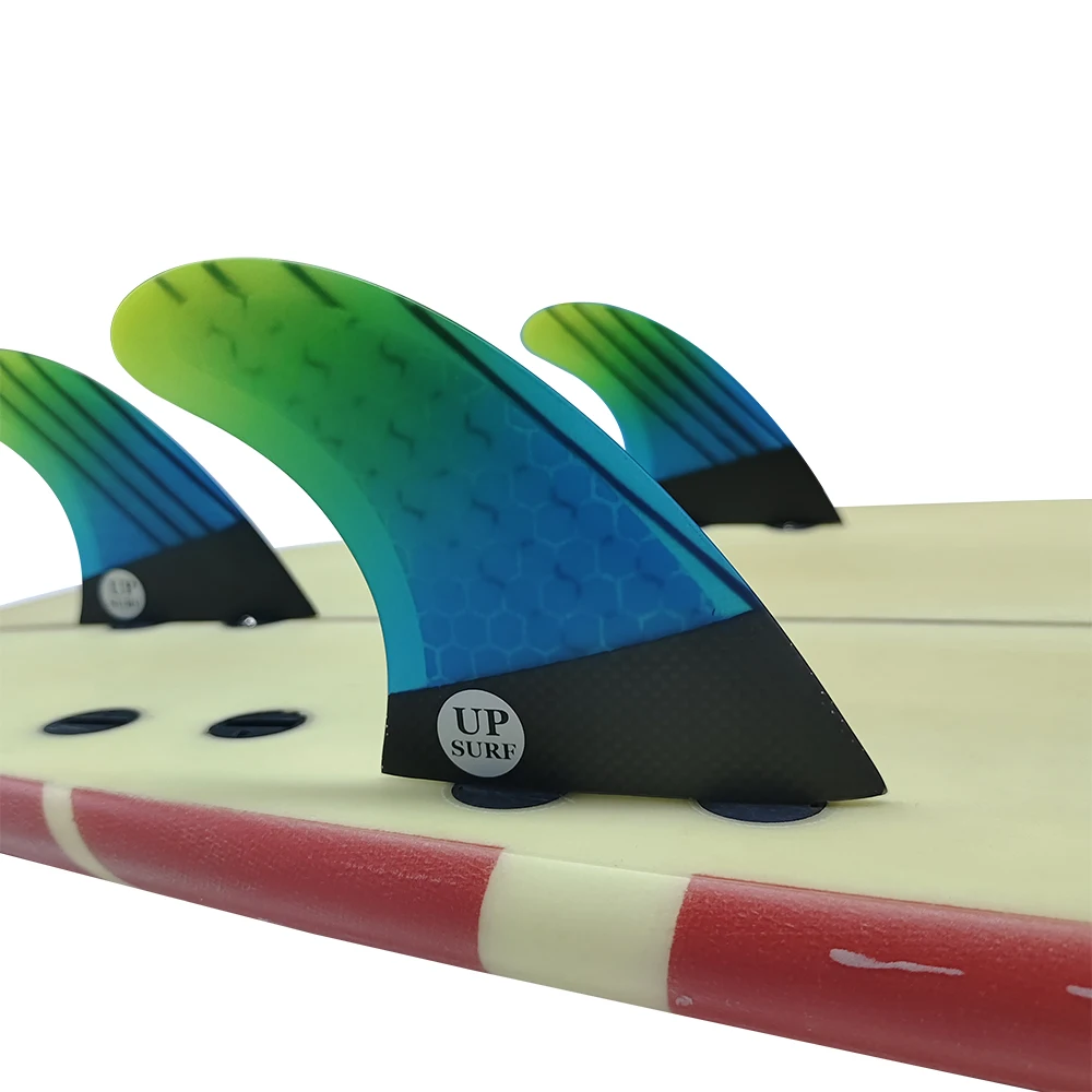 UPSURF FCS FINS M Tri Fins Carbon Fiber Surfboard Fins Quilhas Surf Fins Double Tabs G5 Size Surfing 3 Fins Set For Shortboar
