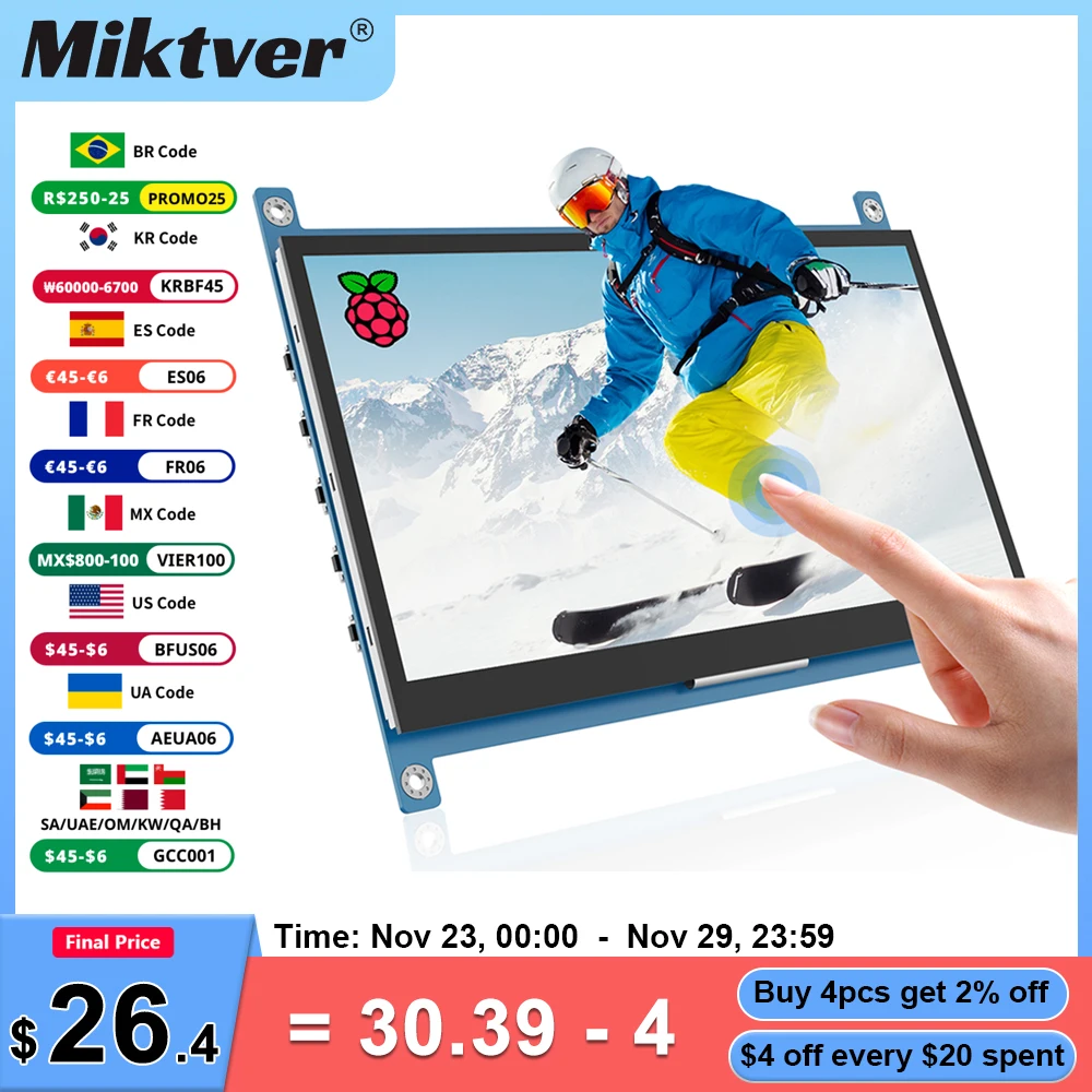 Petit moniteur HDMI portable de 8 pouces, petit moniteur HDMI