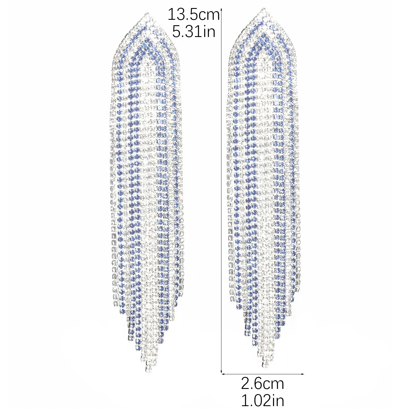 Boucles D'Oreilles Strass Chandelier Argenté 70 Mm - Pour Jeune Mariée & Occasions Spéciales