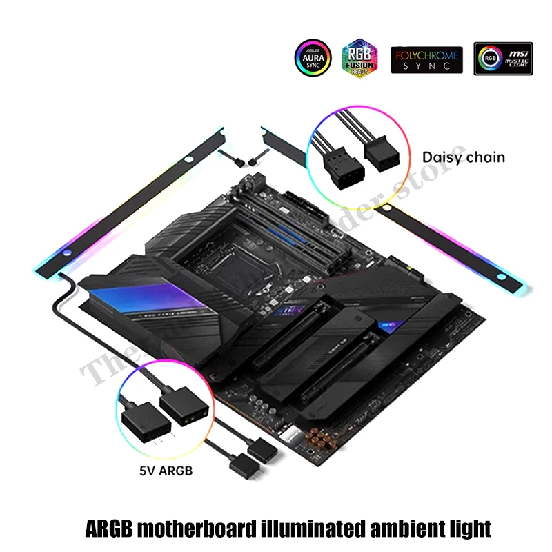 RGB Backplane Panel For Computer Motherboard Lighting MB IO Decoration Luminous Atmosphere 5V ARGB AURA ATX / MATX