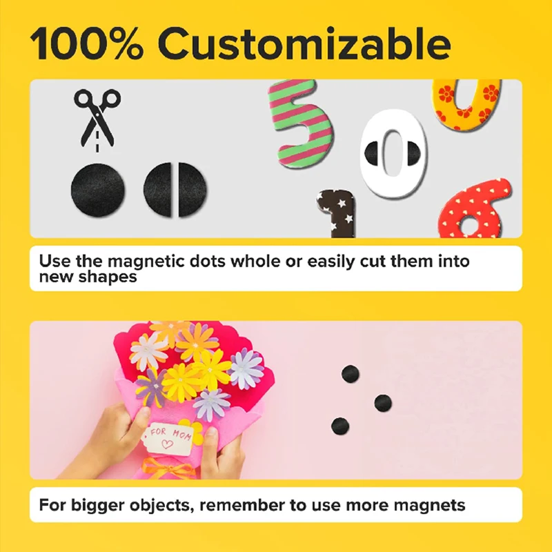 Magnetic Dots-Self Adhesive Magnet Dots Classroom Flexible Sticky Magnets with Adhesive Backing Magnets For Fridge Strong Magnet Magnetic Assembly Toy Magnetic Alphabet Toys