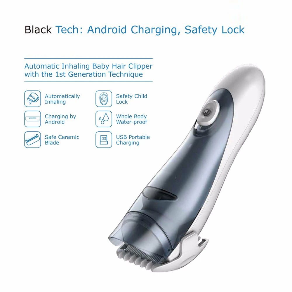 Mute Kids Hair Trimmer Automatic Gather Waterproof Baby Adult Hair Clipper Electric Cutting Baby Care hair clipper hair trimmer