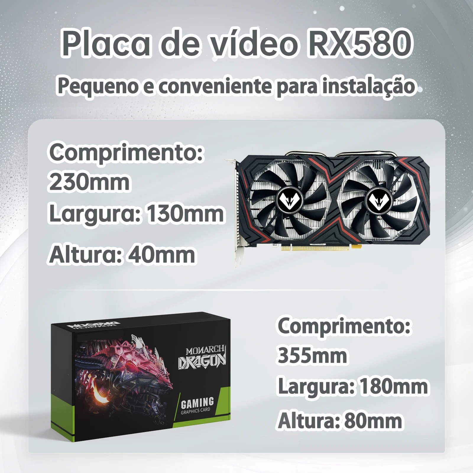 Description Picture 2 of itemMAXSUN Graphics Cards AMD RX580 2048SP 8G 256bit GDDR5 PCIE3.0 X16 Desktop Computer components GPU New RX 580 Video Gaming Card
