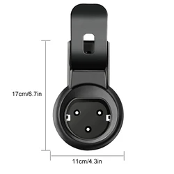 Electric Vehicle Charging Cable Wall Mount Holder with Hook - (Black)