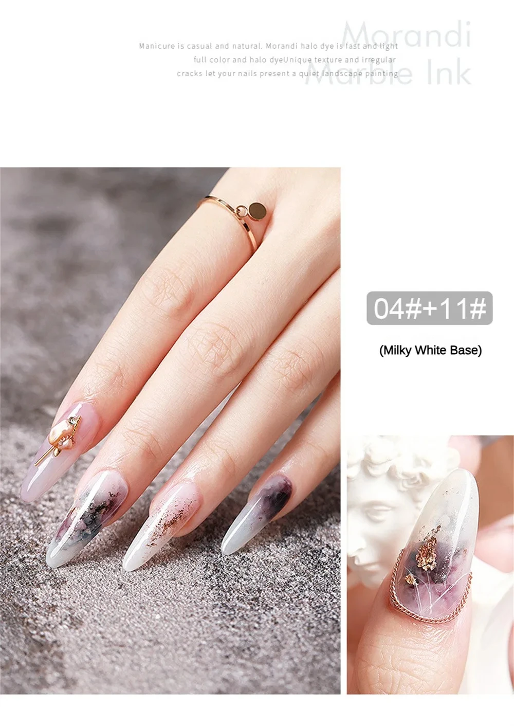 15ML Blühende Nagellack Set Marmor Nageltinte Tint Gel Aquarell Tinte Nagelkunst Blüte Gel Polnisches Semi Permanentes Abweichen UV Gel – Detail 2