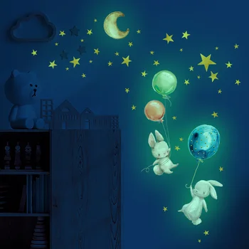 Glow-in-the-Dark Bunny Wall Stickers 1