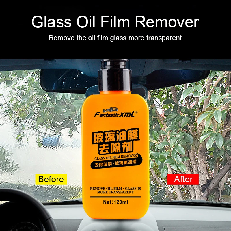 Car Glass Oil Film Stain Removal Cleaner, AutoGlass Oil Film Remover, Oil  Film Cleaner, Oil Film Remover for Car Window, Remove Stains, Rain and Fog