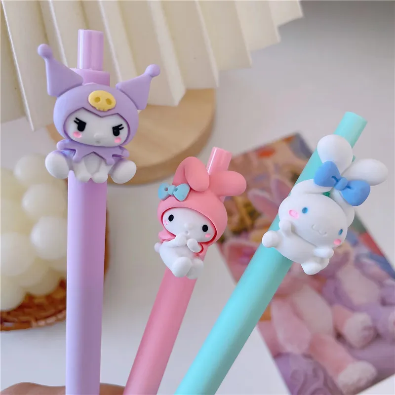 

0.5mm Sanrio Roller Ball Pen Cartoon Pen Girl Lovely Signature Pen Melody Black Signature Pen Set Student Reward Gift For Girls