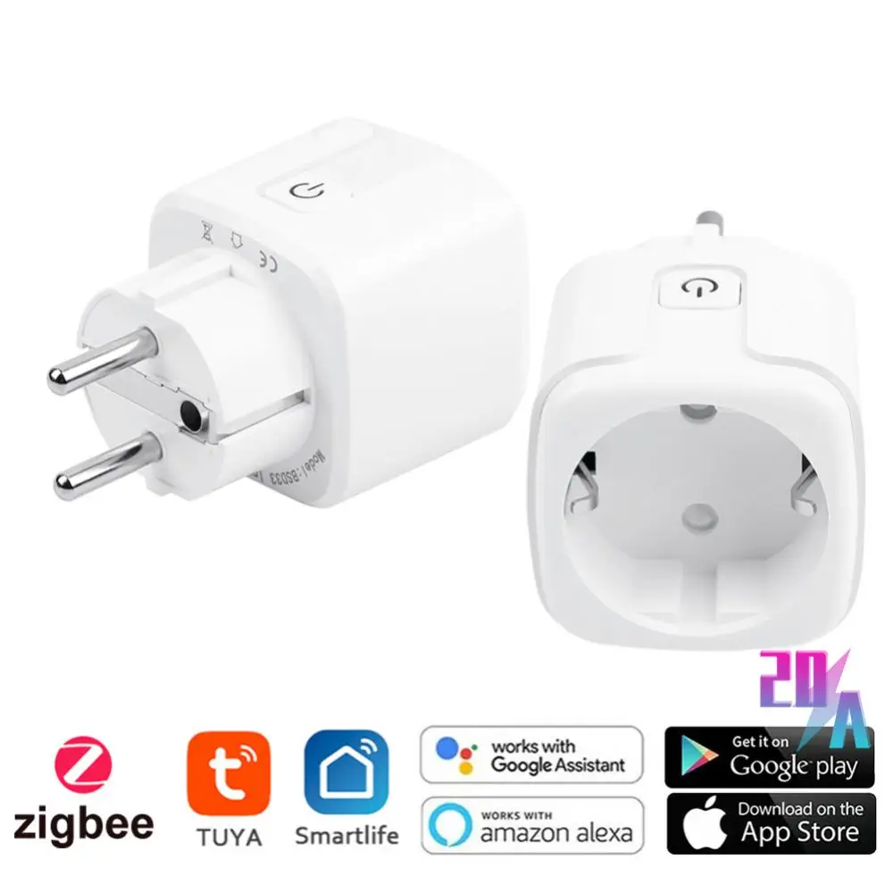 AUBESS Tuya Zigbee Smart Plug Work with  Alexa Google Home Yande