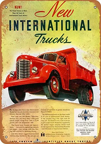 

20x30 cm 8x12 Inch 1947 International Trucks Vintage Look Metal Sign