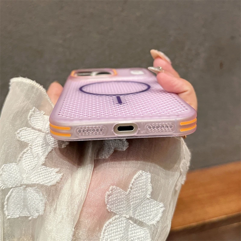 Ultra-Thin Breathable Cooling Mesh Magnetic Case with Matte Clear Hard PC Cover
