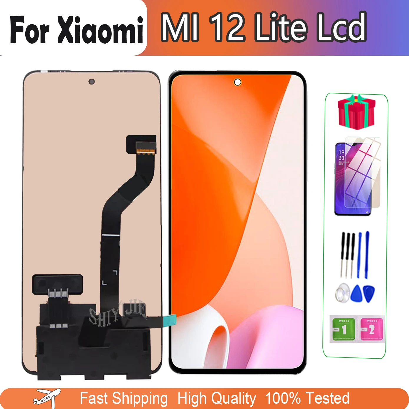 

6.55" Original For Xiaomi Mi 12 Lite LCD Display Touch Screen For Xiaomi 12 Lite MI12 Lite 2203129G LCD Super AMOLED Digitizer
