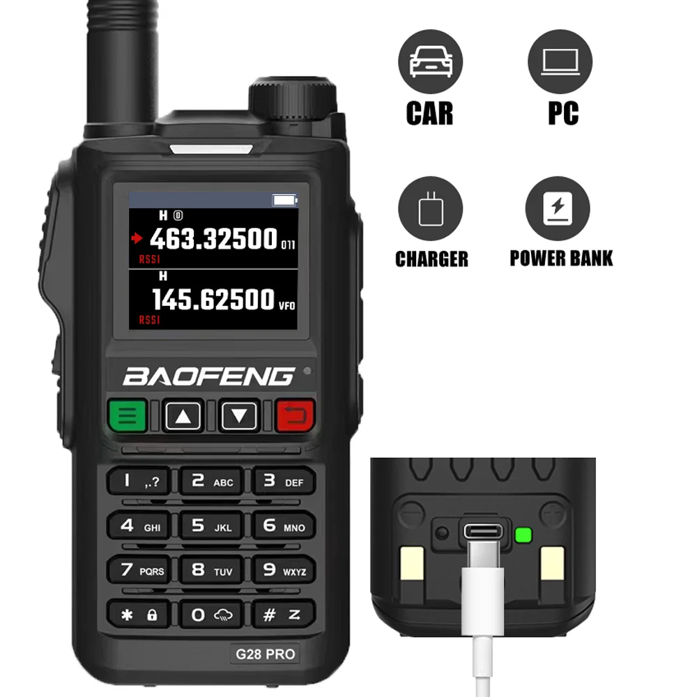 2025 Baofeng UV-G28 Pro 10W Walkie Talkie 999 Channel Powerful Station Hunting Ham Four Band Radio Wireless Set Receiver VHF UHF 6