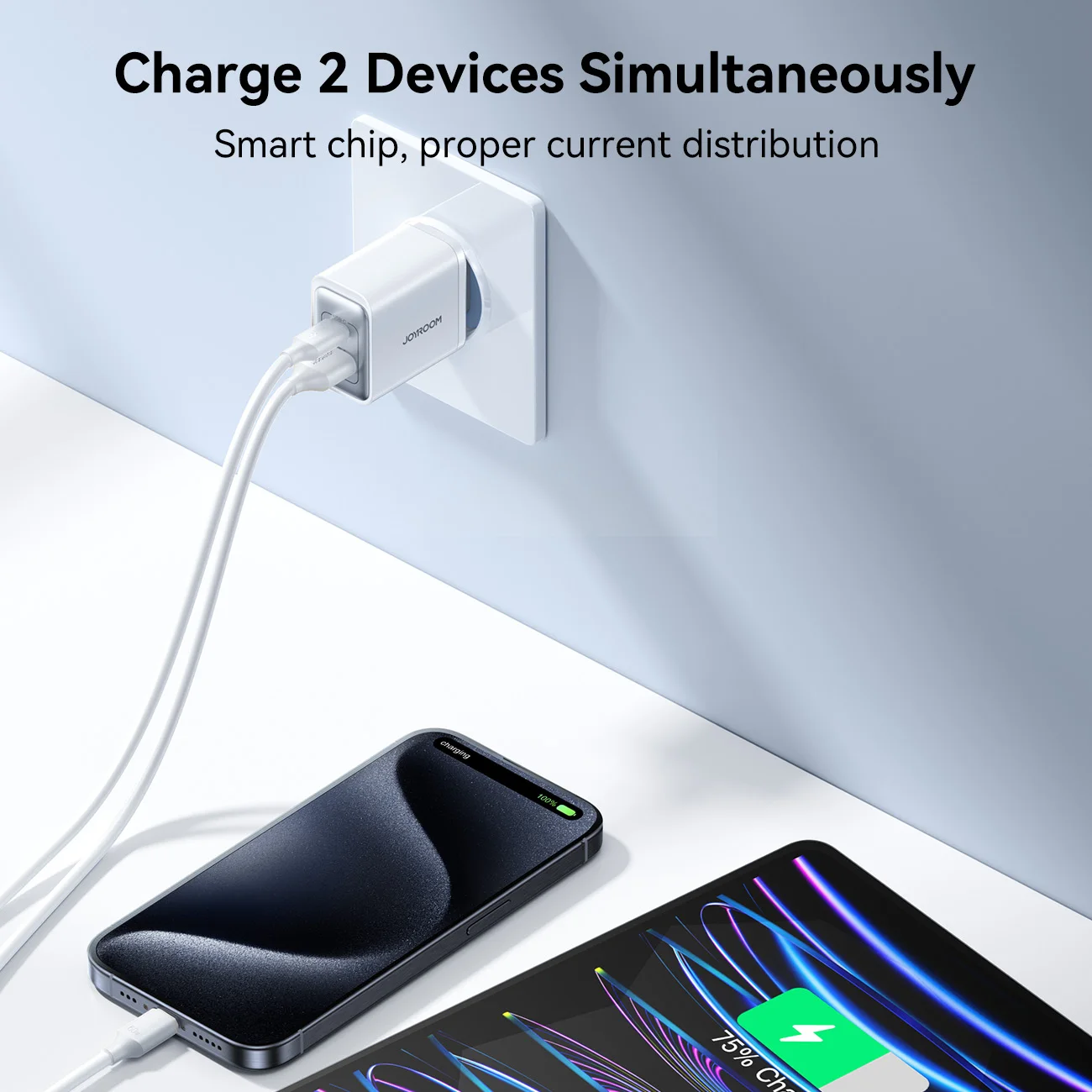Joyroom 30W USB C Wall Charger Dual Port PD Fast Charger Adapter 2-in-1 for iPhone 16/15/14 Pro Max Type C Charging for Samsung - Image 3