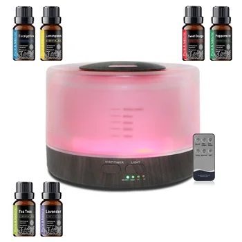 500ml Aromatherapy Diffuser Set with 6 Essential Oils Mood Lighting Auto Shut-Off Feature Super Quiet Operation for Relaxation 1