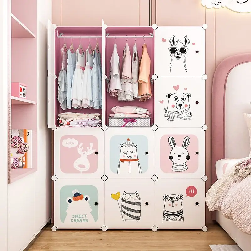 Children Wardrobe Clothes Folding Cabinets Simplicity