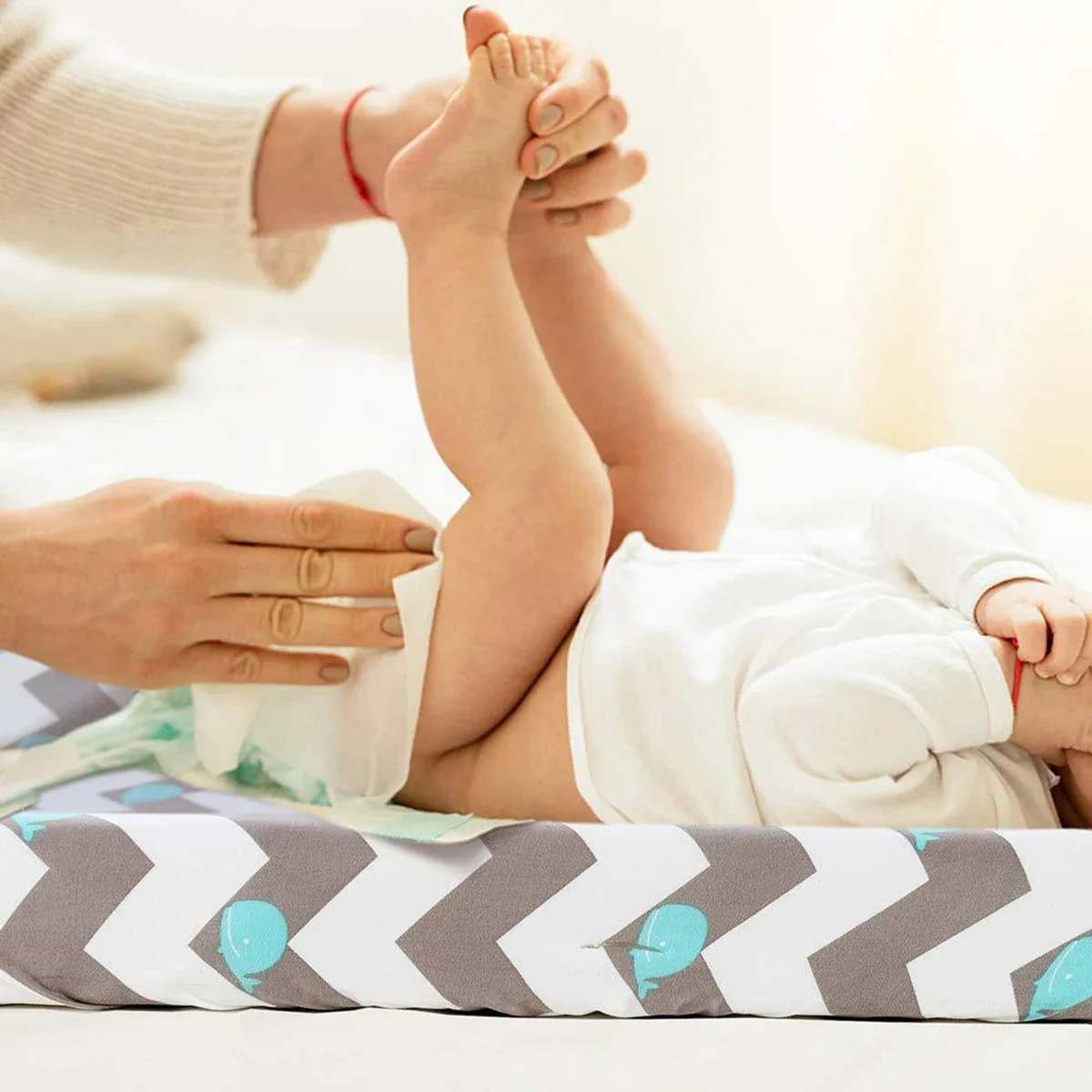 2pcs Baby Changing Pad Cover Stretchy Changing Table Sheet for Baby Boys Girls Diaper Nappies Mats Travel Pad