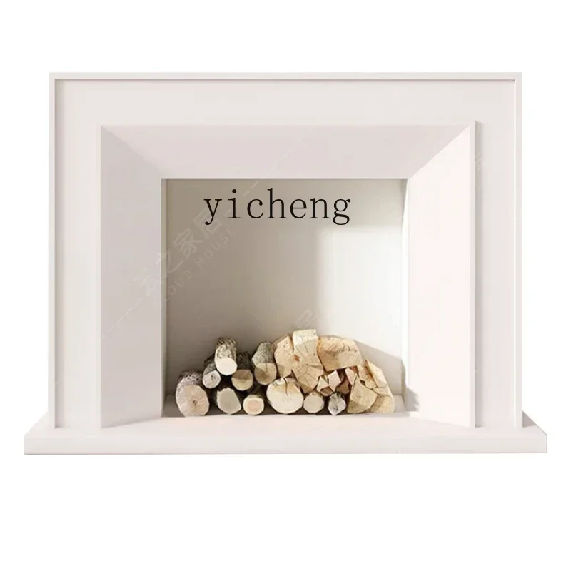 

ZC Solid Wood Fireplace Modern Curio Cabinet Simple Living Room Home TV Cabinet Heating