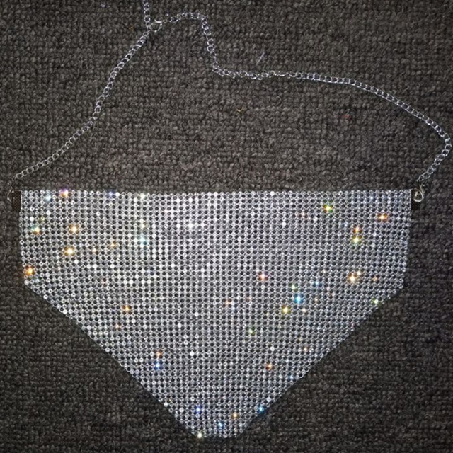 Shining Rhinestone Triangle Face Mask Bling Decoration Crystal Popular Face Mask Jewelry For Women Men Party Face Mask Gift