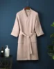 Robe en coton éponge pour printemps et été, Robe du matin fine, peignoir gaufré à manches longues, serviette de bain de beauté d'hôtel pour Couples