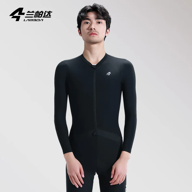 thumbnail image 1 of Maillot de ciclismo de manga larga Lameda para hombre, de secado rápido, con cremallera completa y bolsillos, corte ajustado, ropa de ciclismo de montaña, 1 of 5