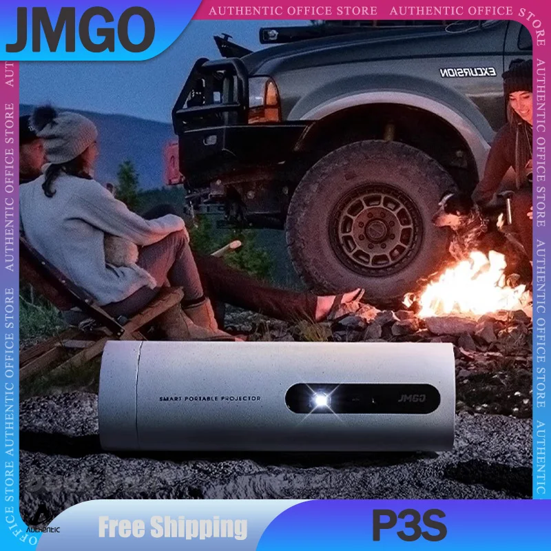 Jmgo P3S Projector 4K 1080P Mini Portable Projectors Built-in Battery HiFi Home Theater Sound System Intelligent Projectors Gift