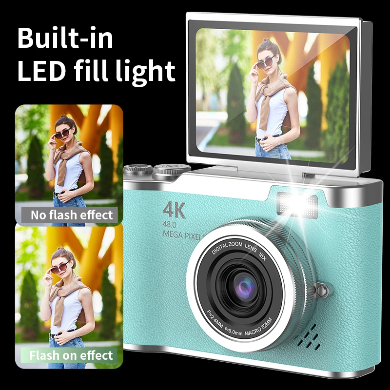 Digital Camera 4K 48MP For Kid Adult Beginners