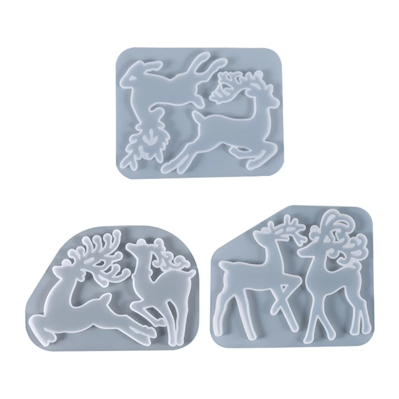 

DIY рождественские формы из смолы, ручная работа, форма для украшений в виде оленя и лося для декора рождественской елки 4XBF