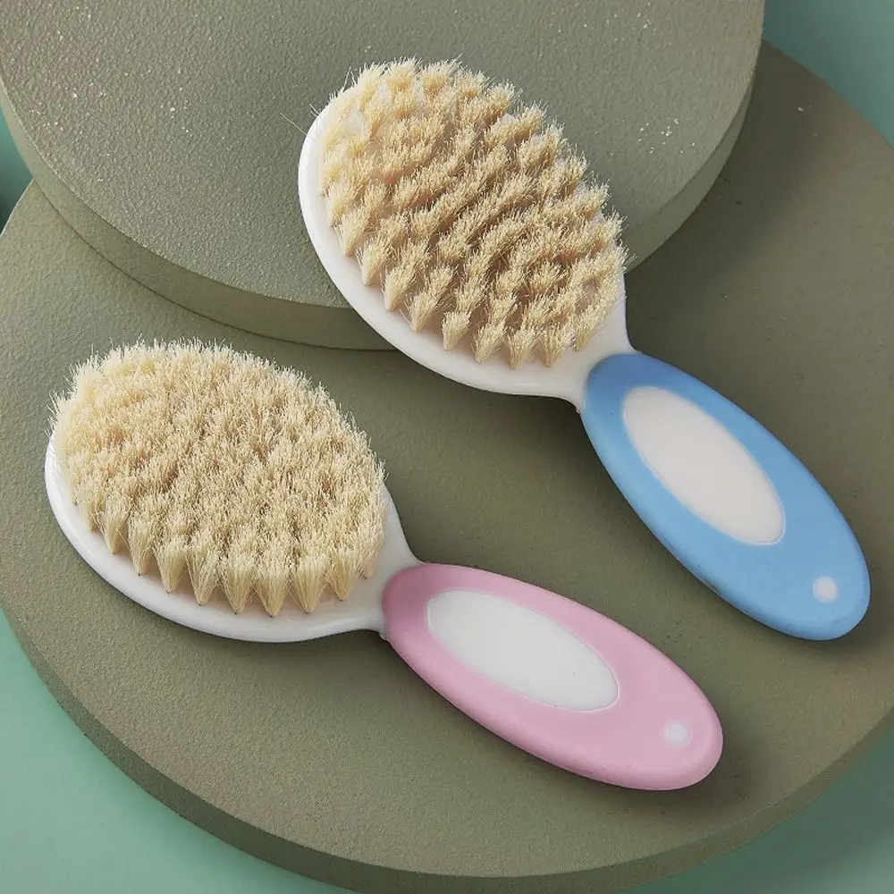 

Wool Multi-function Soft Dirt Removing Comb Safety Massage Brush Hair Cleaning Brush Baby Bath Brush Infant Comb