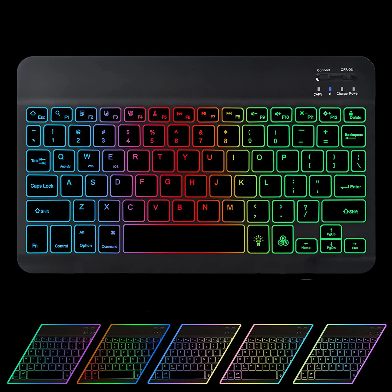 Rainbow Backlight Touchpad Keyboard Case with Mouse