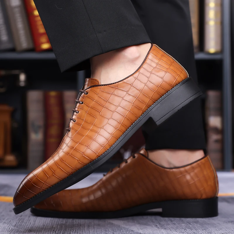Luxury Mens Leather Brogue Oxford Dress Shoes