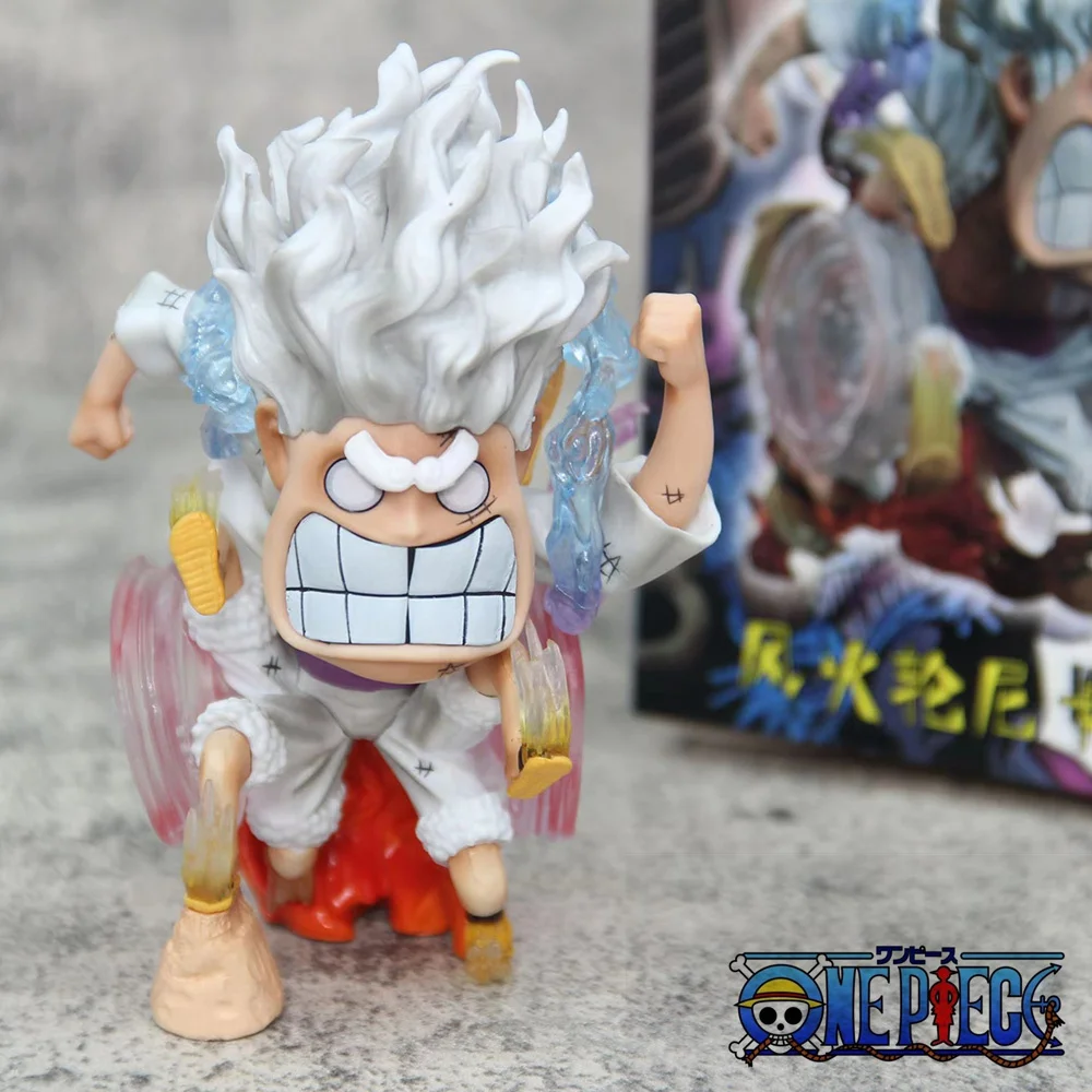 15Cm One Piece Anime Figure Nika Rufy Gear 5 Sun God Wind Fire Wheel Action Figurine Collection Doll Ornament Toy Gift