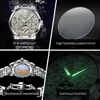 OLEVS 6668 Luxury Skeleton Automatic Mechanical Men Watch Top Brand Movement Roman Scale Calendar Waterproof Business Men Watch 5