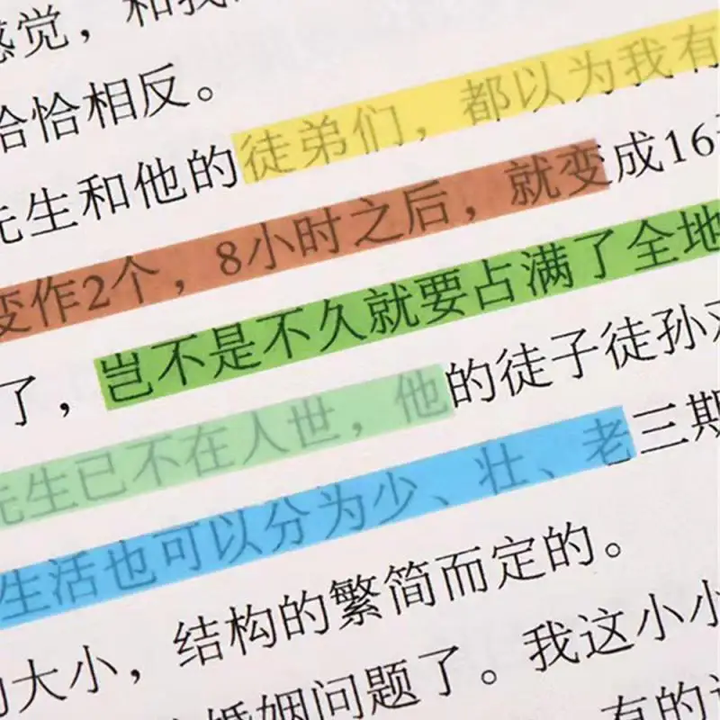 300 fogli adesivi indice lungo arcobaleno Post fluorescente impermeabile colore Note stampaggio trasparente Sticky Scrapbooking Note Craft